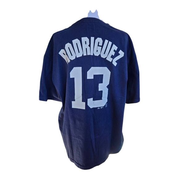 Majestic New York Yankees Rodriguez 13 Mens Size Large Navy T-shirt - Picture 4 of 8